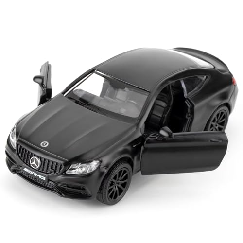 imtfzct 1/36 Mercedes-Benz C63 S AMG Spielzeugauto，Kinder Spielzeugauto mit Pull Back Funktion, sammelbares Modellauto aus Leichtmetall, Geburtstagsgeschenk für Jungen und Mädchen (schwarz)