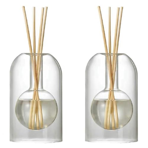 Abledance 2X AufbewahrungsbehäLter, Diffusorflaschen, Aromatherapie-Diffusorflasche, Moderne Diffusor-Glasflasche, Organizer für ÄTherische ÖLe, A