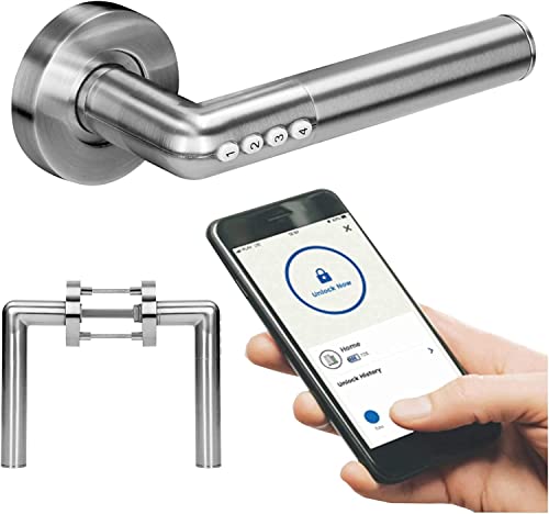 Miratic Elektronisches Türschloss Bluetooth Smart PIN- und Bluetooth 4.0 - Öffnung IP44 (Silber)
