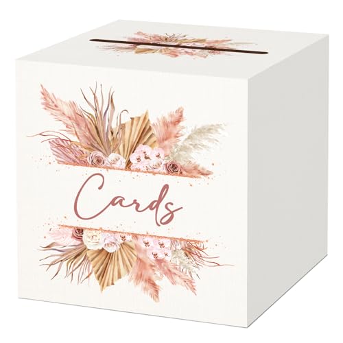 BOFUNX Hochzeit Kartenbox Geldbox Briefbox für Hochzeit - 25x25x25cm Hochzeitsdeko Hochzeitsbox Geschenkkarten Partydeko Geschenkkartenbox Geld Box Briefbox Postbox