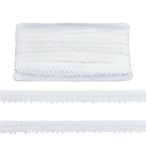 PH PandaHall 21 Yards Elastische Spitze 5/8 Zoll (15mm) Elastischer Besatz Elastische Spitze Einschneidig Für Haargummi Stirnband Höschen Kleidungsstücke Zum Nähen