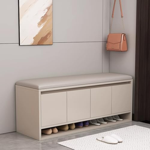Schuhbank Schuhablage für drinnen Flur mit gepolstertem Sitz, Modern den Eingangsbereich Schuhbank, wohnzimmer Schuhbank Sitzfläche, Schlafzimmer schuhschrank sitzbank, platzsparendes schuhregal.