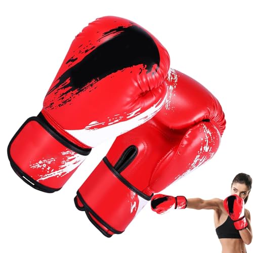 Boxhandschuhe – Boxhandschuhe für Erwachsene, PU-Leder, Kinder-Kampfhandschuh, integrierter geformter Sparring-Handschuh mit Tiger-Druck, Damen-Trainingshandschuhe, 240 x 120 x 40 mm