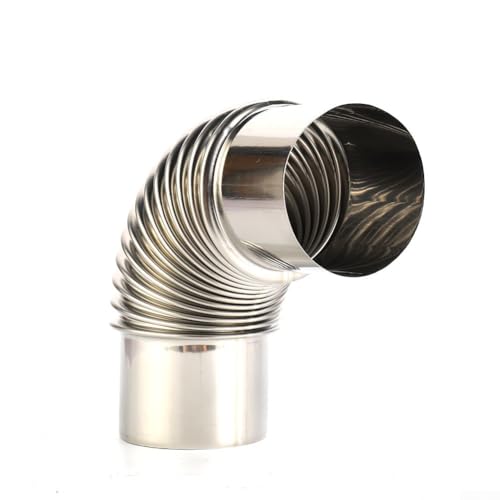90° Winkelrohr, hitzebeständiges Rauchrohr für Öfen, Kamin, mehrere Rauchabzugsauskleidung, geeignet für Outdoor-Camping, Holzöfen, Kamine (60 mm)