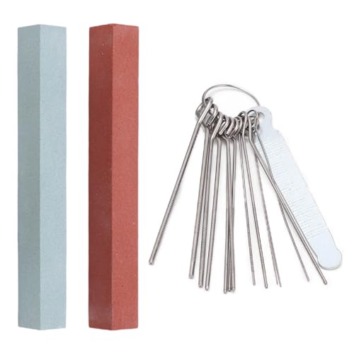 Gitarren Reparatur Werkzeuge, Gitarren Pflegeset Steg-Sattelmutter Feile Schleifsteine Kit, Gitarren Feilenset Bass Polieren Schleifblock Saiten Instrumente Zubehör für Geigen-/Gitarrenbauer