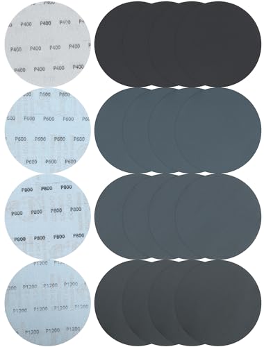 150mm Schleifscheiben für Polieren(Körnung 400/600/800/1200), Schleifpapier 150mm Klett für Exzenterschleifer (40 Stück)