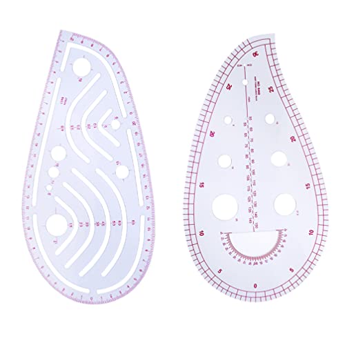 2st Kleiderschneider Stofflineal Bügeln Quilling-werkzeug Patchwork-bügellineal Schneiderlineal Geformt Stofflineal Nähen Trockenes Bügellineal Korrekturlineal Pvc Französisch