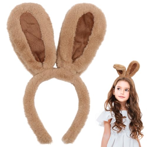 Hasenohren Haarreif Plüsch 1 Stück,Osterhasen Ohren Haarreif,Bunny Ears Stirnband,Osterhasenohren für Kinder,Erwachsene,Ostern,Cosplay,Carnaval,Haarstyling