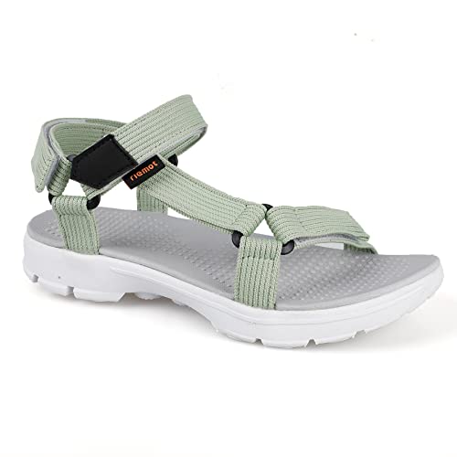 riemot Damen Sommer Outdoor Sandalen Bequeme Athletic Frauen Schuhe Trekkingsandalen Outdoorsandalen, Grün, 40 EU