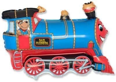 Ballonim® Eisenbahn blau ca. 80cm Luftballons Folienballon Party DekorationGeburtstag