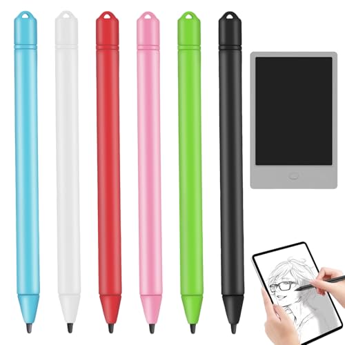 LCD Schreibtafel Stift, 6 Stück Ersatzstift Stift für LCD-Schreibtafel, Tablet Stift für LCD Maltafel, Writing Board Pens, Schreibtafel pens für LCD, Geeignet für LCD-Schreibtabletts