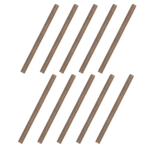 QUARKZMAN 10 Stück 1/4x3" Kohlenstoffstahl Gewindestange, farbverzinkte Vollgewindeschraube für Möbel, Garten, Geländermontage