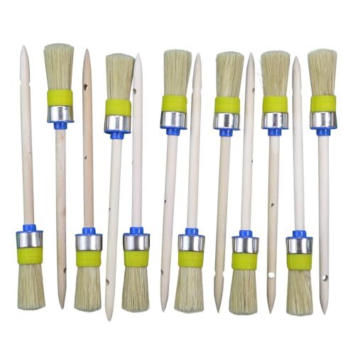 ROTIX-93622 12 Stück Ringpinsel Ø 25 mm Größe 4 Rundpinsel Lackierpinsel helle Borste