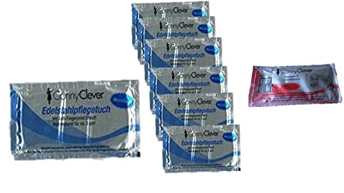 Edelstahlpflegetuch, 5 x 1 Tuch + 5 Hygiene-Tuch für Ihren Geschirrspüler Ihre Waschmaschine oder den Kühlschrankgummi