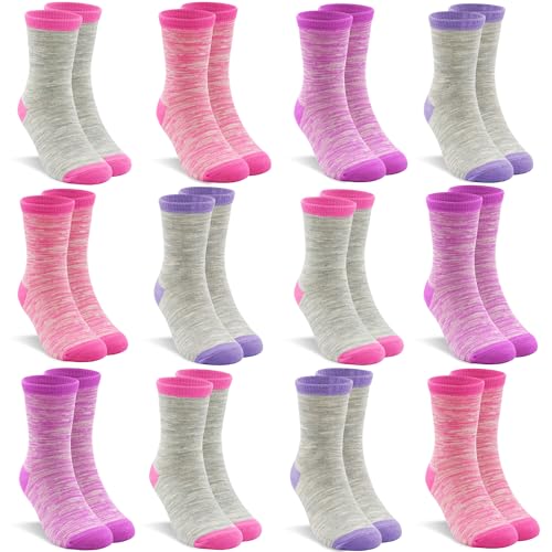 ZERULETS Kinder Jungen Mädchen Socken Baumwolle Sneaker Socken Kinder Crew Schulsocken Jungen Gestreifte Sportscoken 12 Paare 20-23 23-27 31-34 35-38 für 10-14 Jahre（5 Farbe
