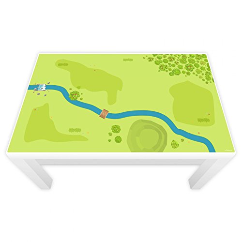 nikima Schönes für Kinder Spielfolie für Lack Tisch 89 x 54 cm Wald & Wiese (Möbel Nicht Inklusive)