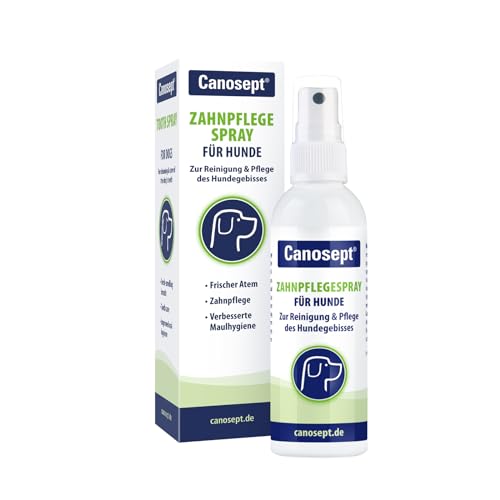 Ein strahlendes Hundelächeln: Das Canosept Zahnpflegespray ist ideal für die Reinigung der Zähne & die Pflege des Hundegebisses - es verbessert effektiv die allgemeine Mundhygiene