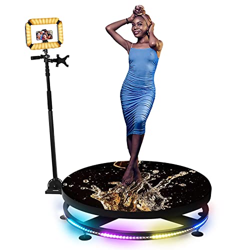 360-Grad-Fotomaschine, in Zeitlupe rotierende tragbare rotierende Kamera-Selfie-Plattform mit LED-Ringlicht 360-Grad-Kamera-Fotomaschine (Flight Case 39.4in)