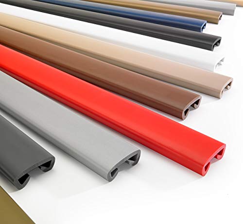 QUEST Handlauf PVC 40x8 Treppenhandlauf Kunststoffhandlauf Profil für Treppengeländer Gummi, Schwarz