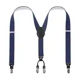 Lafayon Hosenträger Herren mit 4 Clips, Y-Back 3,5 cm Breit Hosenträger Heavy Duty Verstellbar und Elastisch mit Starken Metallclips