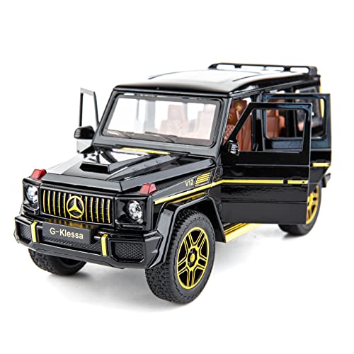 TGRCM-CZ 1/24 Mercedes Benz G63 AGM Modellauto, Zinklegierung Heckzug Auto, Ton und Licht Modellauto, passend für Sammler und Kinder über 3 Jahre alt als Geburtstagsgeschenke (schwarz)