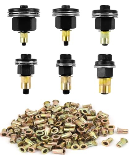 186 Stücke Nietmutternzange set, Nietenzange Nietmuttern, Nieten Set für M3, M4, M5, M6, M8, M10 Nietmutter Werkzeug, Manuelle Nietmaschine, Enthält Jeweils 30 Stück M3/M4/M5/M6/M8/M10-Muttern