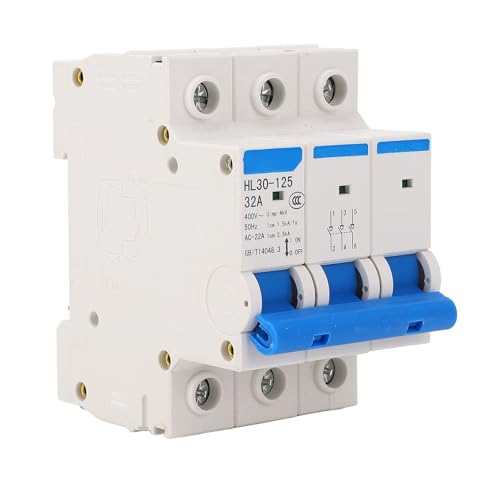 Trennschalter PC Mini-Hauptschalter Haushaltsfunktionstrennschalter Isolator 400 V 3P 32 A für den Einsatz in Privathaushalten, Büros und Verschiedenen Gewerbestandorten