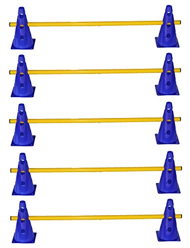 Steckhürdenset - 5 er Set für Koordinationstraining Agility Hundesport Pferdesport Zubehör Lochkegel Fussball Pylone Stangen Lochkegel für Trainingsübungen Trainingszubehör