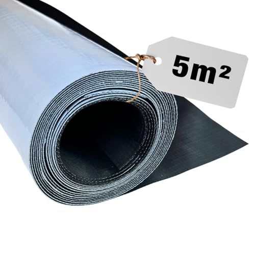 HSS EPDM Dachfolie Selbstklebend – 5m² KSK Dachbahn für Gartenhaus & Carport – UV Beständig & Wasserdicht – 1,3 mm Stark – 1 x 5 m – Schwarz