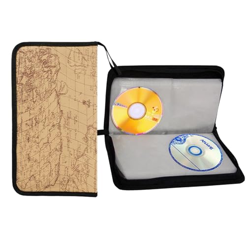 Biluer 1PCS CD Tasche für 80 Discs CD Hüllen CD Aufbewahrung DVD Tasche Mappe zur Aufbewahrung Platzsparend für Büro Wohnzimmer und Zuhause (A)