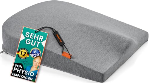 DYNMC you Keilkissen Stuhl Mittelhart H3 - Test SEHR GUT - [MIT PHYSIOTHERAPEUTEN ENTWICKELT] - Ergonomisches Sitzkissen Bürostuhl & Co - Kissen für Rücken - Erhöht Sitzkomfort