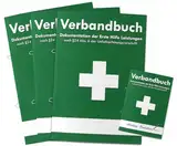 3er Pack Verbandbuch Erste Hilfe - Heraustrennbare Seiten nach DSGVO Verbandsbuch DIN A 5 nach § 24 Abs. 6 der Unfallverhütungsvorschrift