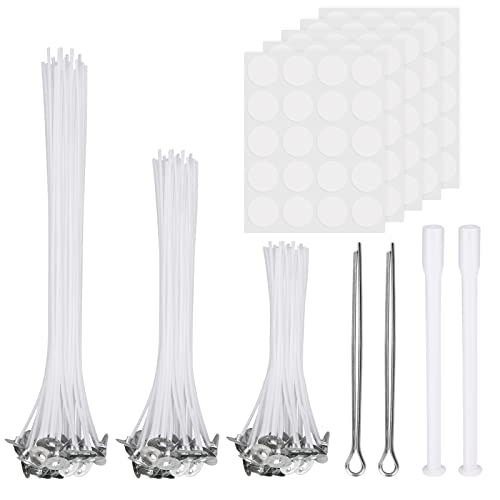 VIKY® Kerzendocht Set, 100 Stück Kerzendochte für Kerzen, Rauchfrei Kerzendocht, Kerzen Selber Machen Set, Dochte für Kerzen DIY Kerzen Öllampen Aromatherapie, DREI Längen（10/15/20cm）