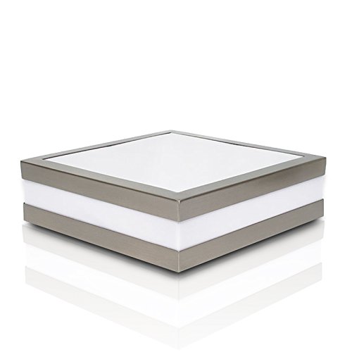 trendlights24 Savona Bad Deckenleuchte IP44 eckig - E27 230V - Set mit 2x 13W LED 1270 lm - für Decken, als Wandleuchte, Wohnraum & außen