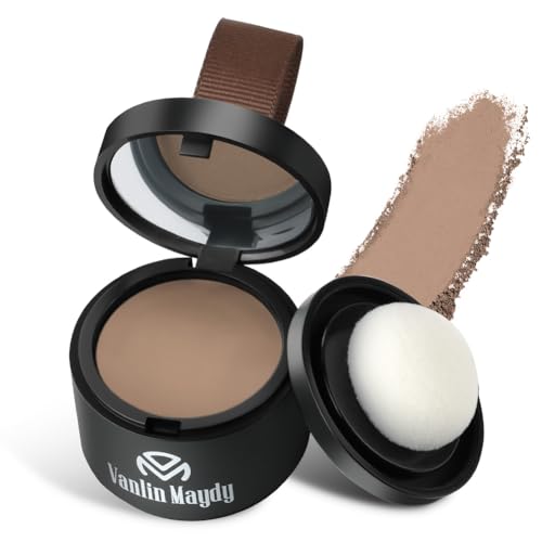 Ansatzpuder für Männer und Frauen, Haarverdichtungs Ansatzpuder, Schnell Abdeckender Wurzel-Concealer mit Haarkreide, Haaransatz-Shading-Concealer-Puder zum Auffüllen von Dünnem Haare （Hellbraun）