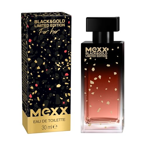 Mexx Black & Gold Limited Edition Woman Eau de Toilette, sinnlich-blumiger Damenduft, 30ml