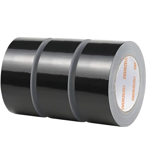 ZWERKZEUG Panzertape - 3 Rollen - Reparatur Klebeband - Gewebeband - extra stark - wasserfest - Gaffa Tape - power Duct Tape - Panzerband - in zwei Farben erhältlich - 48mm x 96m