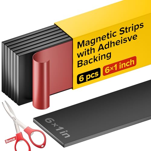 X-bet MAGNET Magnetstreifen mit selbstklebender Rückseite – Magnetband zum Basteln – Werkzeug- und Messer-Magnetstreifen für Küche, Garage und Garten (6 Stück)