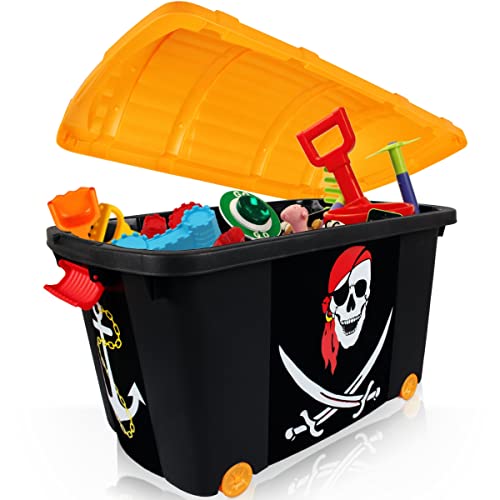 Stimo24 Staubox/Spielzeugbox/Aufbewahrungsbox/Spielzeugkiste (Pirat)