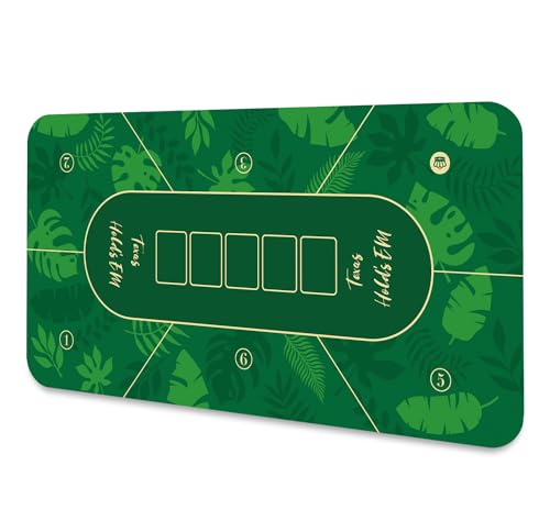 LaiEr Poker Matte Große Größe Tabelle Matte Texas Hold'em Poker Gummimatte Poker Topper für Tische Folding Super Portable Poker Tisch Blackjack Top Layout Mehrere Größe Auswahl(120*60*0.2cm,Green)