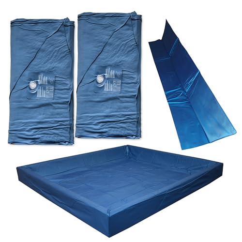 AQUA ROYAL Wasserbetten Matratzen Softside DUAL + Sicherheitswanne + Trennwand - Zwei Wasserkerne (beide Seiten) für 180x220 cm Wasserbett Starke Beruhigung F5