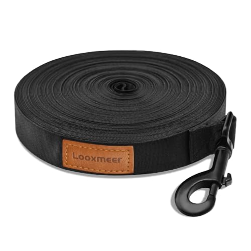 Looxmeer Schleppleine für Hunde, 5m 7m 10m 15m 20m 25m 30m Robuste Hundeleine Trainingsleine mit Aufbewahrungsbeutel, Handschlaufe und D-Karabiner