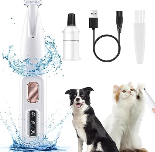 Forhome Schermaschine Hund und Katze, Elektrischer Haustier Haarschneider, Pfotentrimmer für Haustiere mit LED-Licht, für Körper, Pfoten, Augen, Ohren, Gesicht