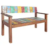 vidaXL Sitzbank Vintage-Stil Flurbank Bank Holzbank Esszimmerbank Massivholzbank Küchenbank Essbank 115cm Altholz Massiv Mehrfarbig