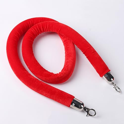 Absperrseil Rungenseil Teppich Rungenseil 150 CM lang, Kontrolle der Menschenmenge Samt Seile mit Silberhaken, Hochbelastbar Sicherheits-Warteschlangenbarriere für Hochzeitsausstattungen Party-Deko