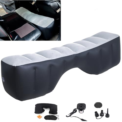 Icelus Auto Matratze Luftmatratze aufblasbar,130 * 27 * 37 cm Rücksitz Lücke Pad Luftbett Kissen, Auto Lücke Pad Auto Luftmatratze, Auto aufblasbare Bett mit Luftpumpe für Reisen Camping