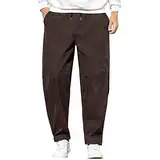 WKAYsIV Kurz Hose Herren Schwarz Farbe Spitzenhose große Herrenhose Hose Wasserdicht Herren(Kaffee 5XL)