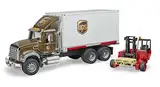 bruder 02828 - Mack Granite UPS Logistik LKW inklusive Mitnahmestapler - 1:16 Fahrzeuge, Versand & Logistik, Transporter, Paketdienst, Lieferwagen, Spielzeug