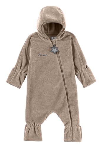 Sterntaler Baby Overall Fleece Unisex - Jumpsuit aus Microfleece Stickerei, Reißverschluss, sowie Hand- und Fußstulpen - beige, 80