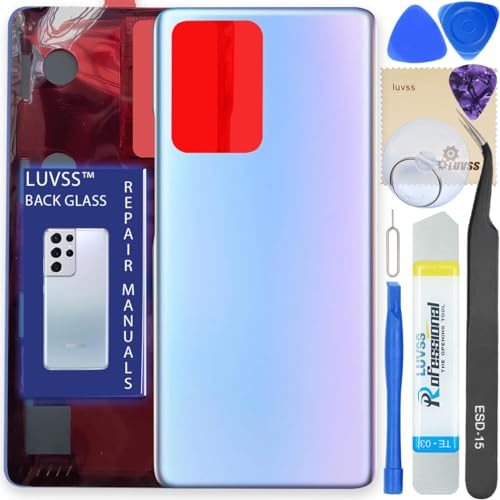 LUVSS Ersatz-Glasabdeckung, kompatibel mit Xiaomi Mi 11T / 11T Pro, Rückabdeckung + Reparaturanleitung (evtl. nicht in deutscher Sprache), DIY-Werkzeug-Set (blau)